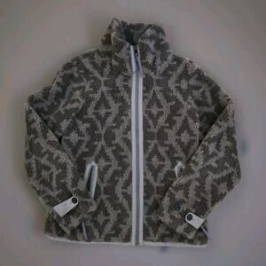 Patagonia Women's Medium Divided Sky Sherpa Fleece Jacket Full Zip‎ Geo Pumice